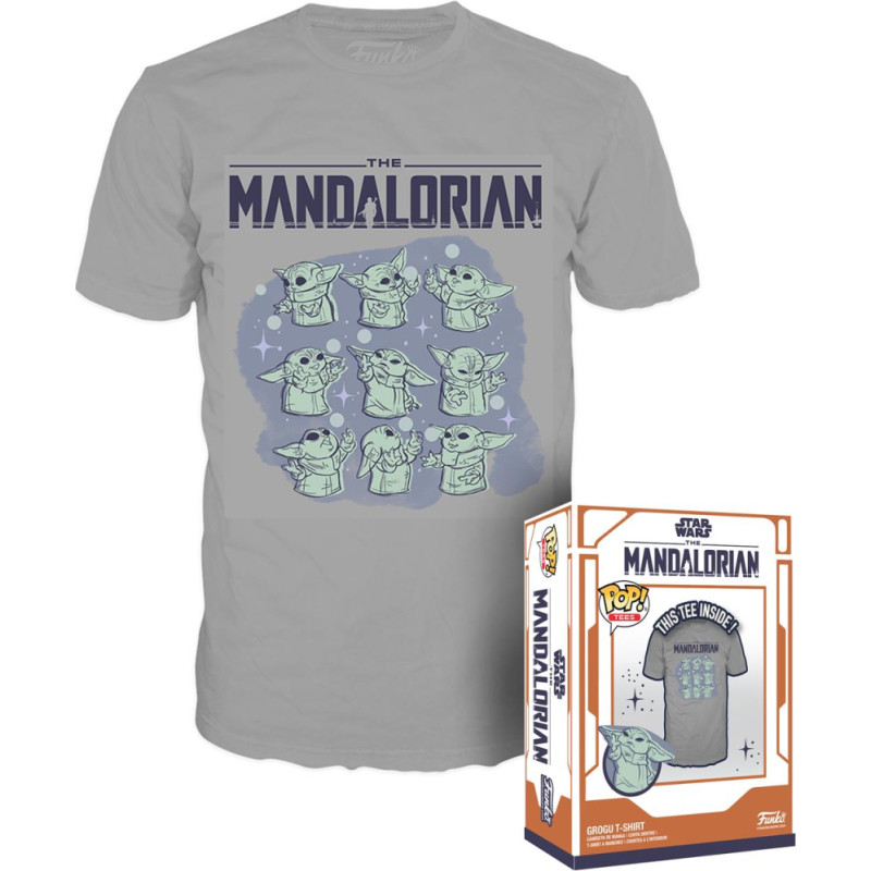 Funko Boxed Pop! Tees: Star Wars: The Mandalorian - Grogu On Ship T-Shirt (L)