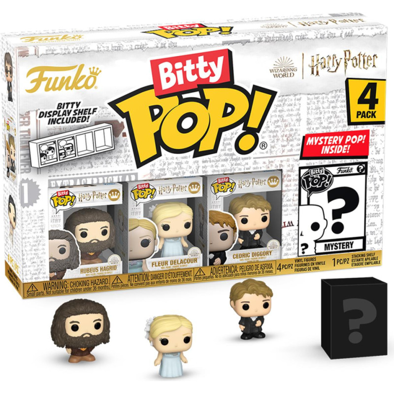 Funko Bitty Pop! 4-Pack: Harry Potter Goblet of Fire - Rubeus Hagrid, Fleur Delacour, Cedric Diggory, Mystery Pop! Vinyl Figures