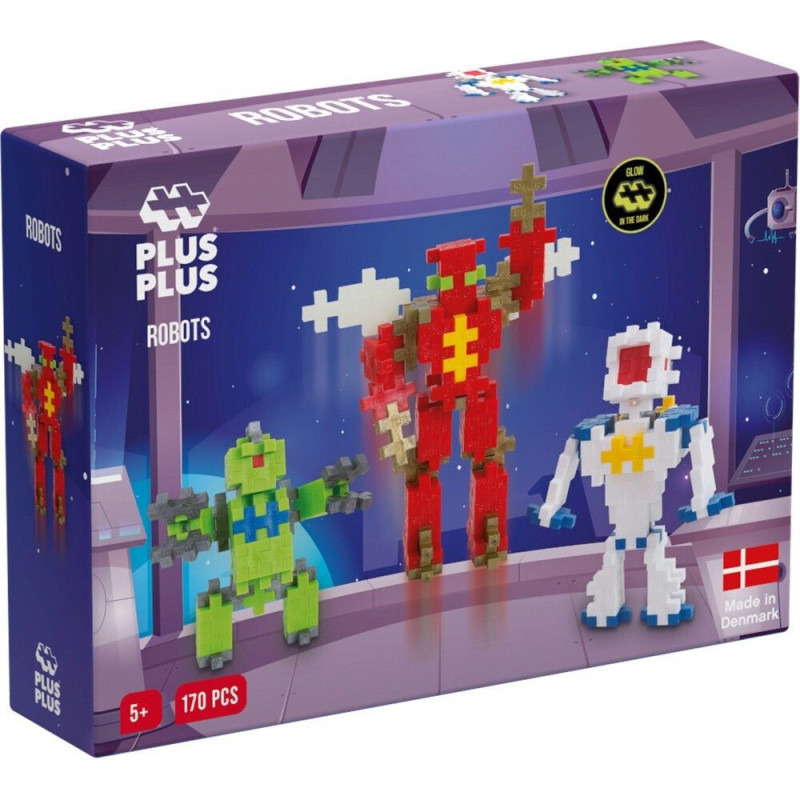 Giochi Preziosi Plus-Plus: Learn To Build - Robots 170pcs (Glow in the Dark) (PLS3828)