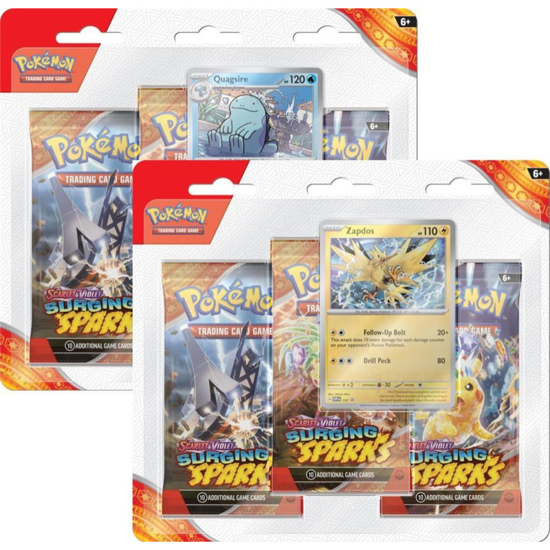 Pokemon TCG Scarlet & Violet - Surging Sparks - 3-Pack Blister Box (12)