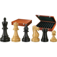 Philos Chess pieces Nero, black nature, king height 95 mm, in wooden box šaha figūras 2271