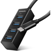 Axagon Hue-m1c hub 4-portowy mini metalowy usb 3.2 gen 1, 20cm usb-c kabel