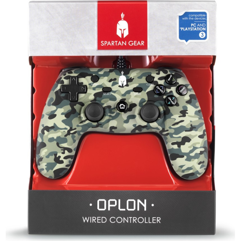 Enarxis Dynamic Media Spartan Gear - Oplon Wired Controller (compatible with PC and playstation 3) (colour: Green Camo)