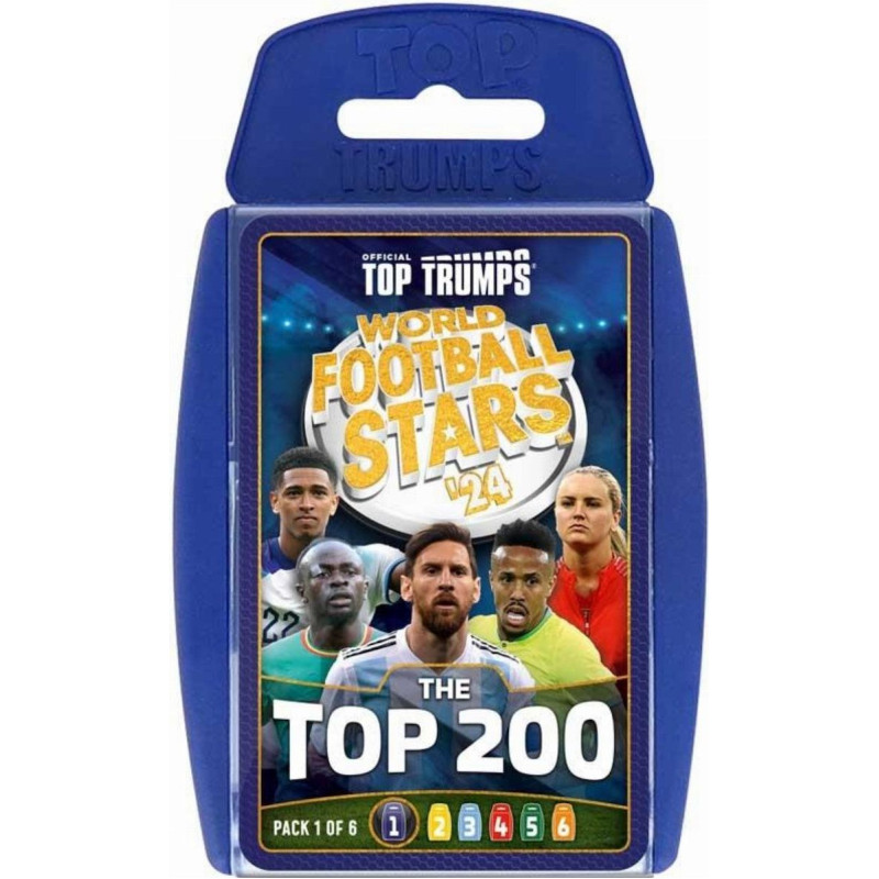 Winning Moves : Top Trumps - World Football Stars 2024 The Top 200 Pack 1 - Card Game (WM04707-EN1)