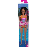 Mattel Barbie: Beach - Light Brown Hair Doll Wearing Tropical Pink and Orange Swimsuit (HXX50)