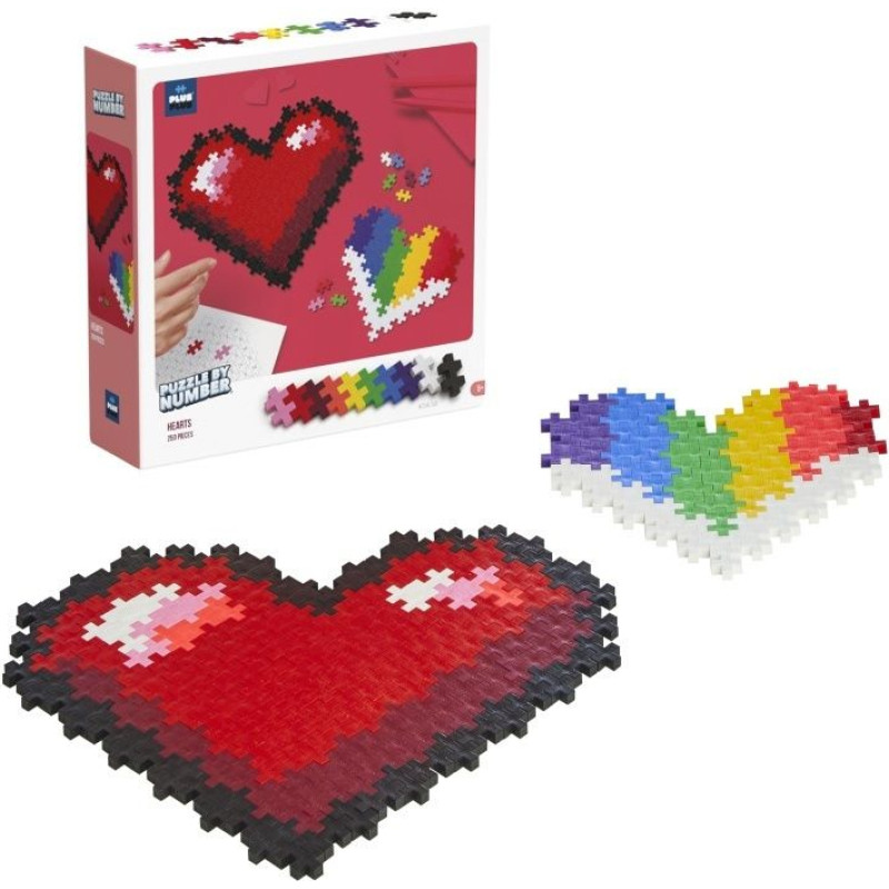 Giochi Preziosi Plus-Plus: Τουβλάκια Puzzle By Number Για 5 Έως 12 Ετών/Καρδιές 250 Κομμάτια (PLS3911)