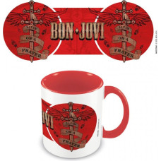 Pyramid Mug Bon Jovi (Livin' on A Prayer) Red Coloured-Inner