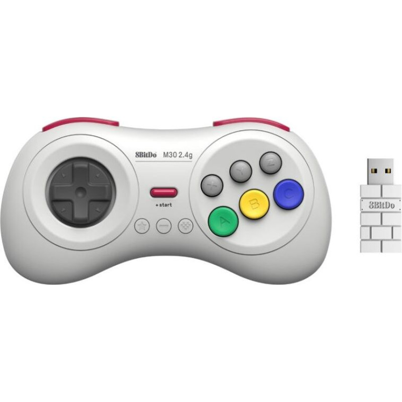 8BitDo M30 2.4G Wireless Pad White - pults