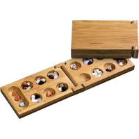 Philos Mancala, foldable, travel game, bamboo spēle 3258