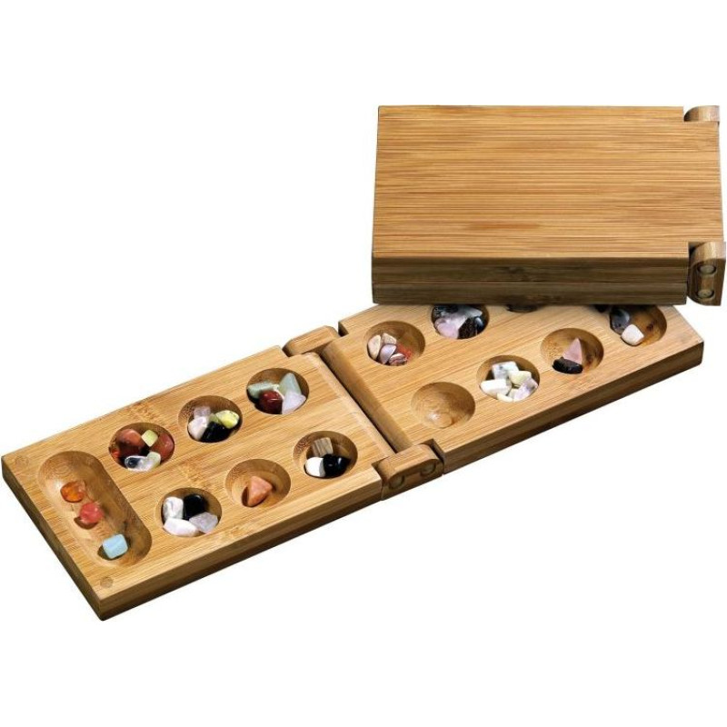 Philos Mancala, foldable, travel game, bamboo spēle 3258