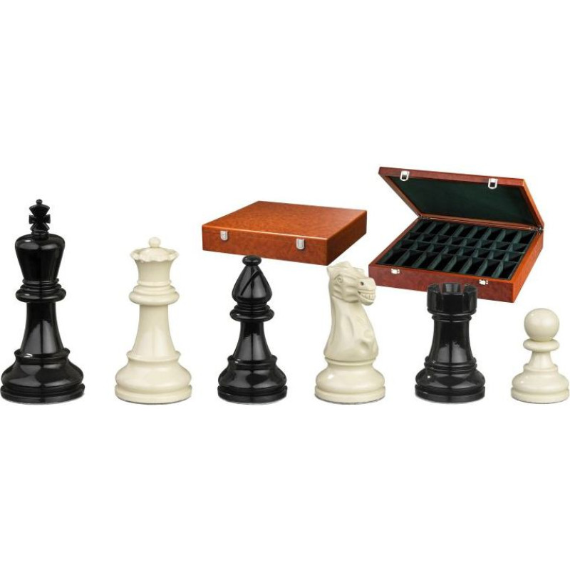 Philos Chess pieces Nero, black white, king height 95 mm, in wooden box šaha figūras 2272