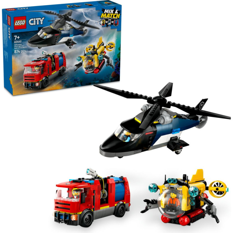 ''Lego'' LEGO® City: Helicopter, Fire Truck & Submarine Remix (60462)