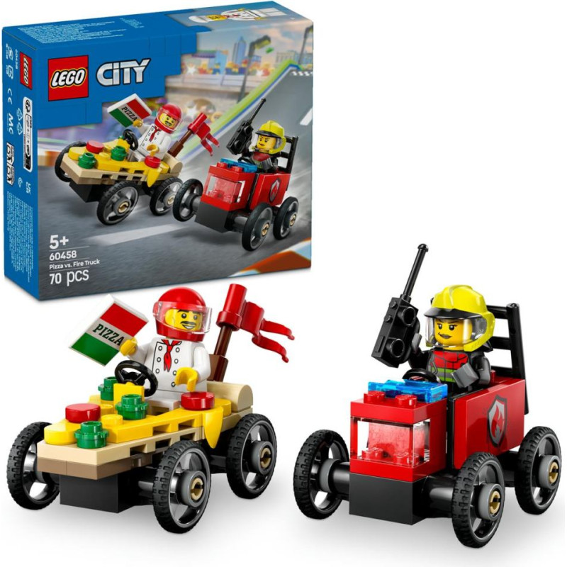 ''Lego'' LEGO® City: Pizza vs. Fire Truck Race Car Pack (60458)