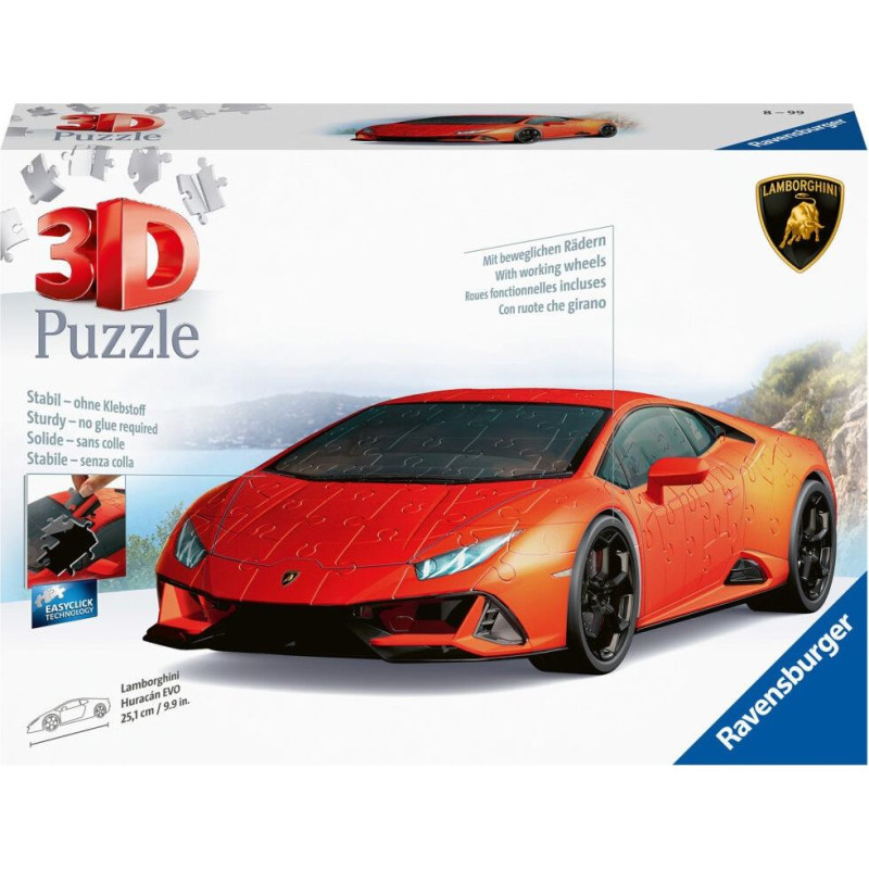 Ravensburger Polska Puzzle 108 elementów 3d pojazdy lamborghini huracan evo verde