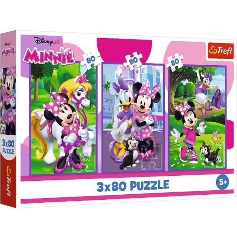 Trefl Puzzle 3x80 elementów minnie i przyjaciele