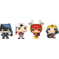 Funko Pocket Pop! 4-Pack DC Super Heroes - Happy Holidays Tree Box Vinyl Figures Keychain