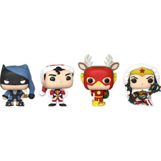 Funko Pocket Pop! 4-Pack DC Super Heroes - Happy Holidays Tree Box Vinyl Figures Keychain