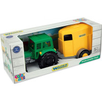 Wader Farmer traktor z przyczepą na konie w kartonie