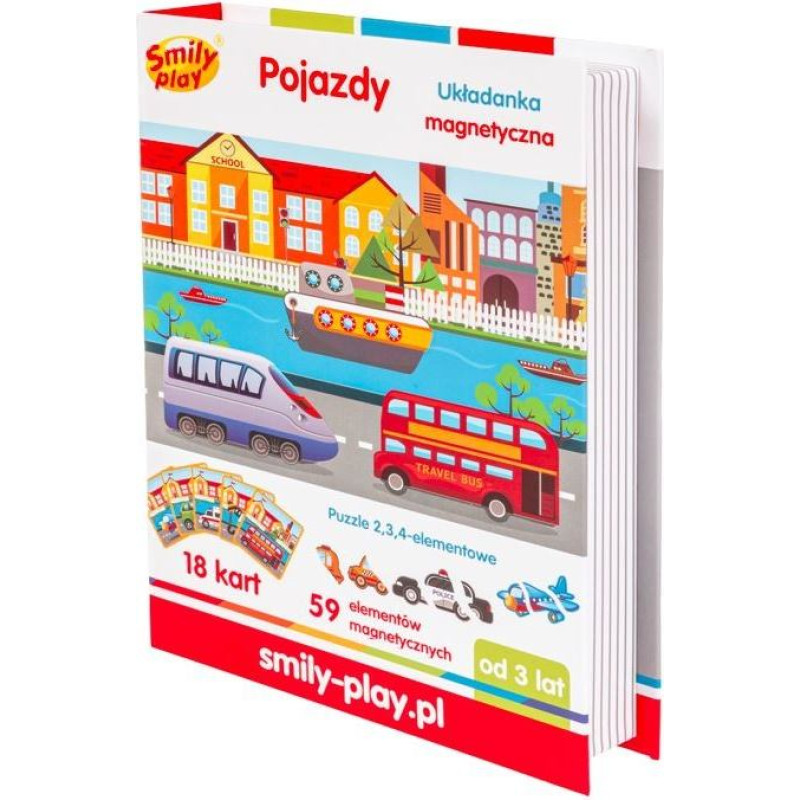 Smily Play Układanka magnetyczna pojazdy
