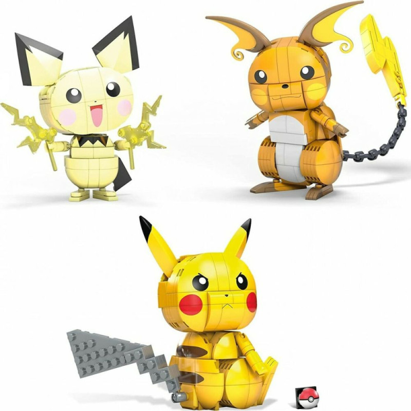 Mattel Mega Construx Pokemon: Build  Show Pikachu Evolution Trio (Pichu, Pikachu  Raichu) (GYH06)