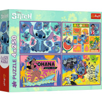 Trefl Puzzle 4x250 elementów niezwykły stitch
