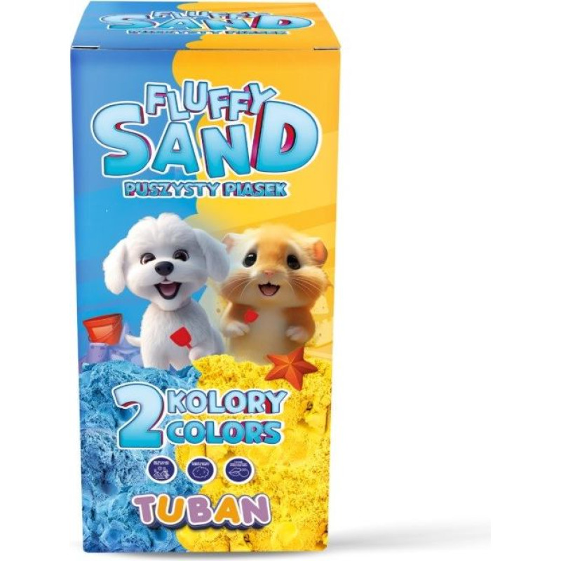 Tuban Piasek fluffy - zestaw niebieski i żółty