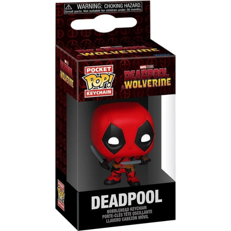 Funko Pocket Pop: Deadpool Wolverine - Deadpool Bobble Head Vinyl Figure Keychain