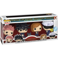 Funko Pop! 4-Pack Animation Jujutsu Kaisen S1 - Yuji Itadori / Megumi Fushiguro / Nobara Kugisaki / Satoru Gojo (Glows in the Dark) (Special Edition) Vinyl Figures