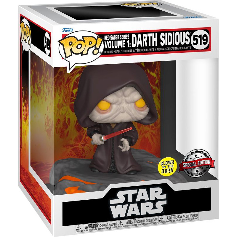 Funko Pop! Deluxe Disney: Star Wars Sith - Red Saber Series Volume 1: Darth Sidious (Glows in the Dark) (Special Edition) #519 Bobble-Head Vinyl Figure