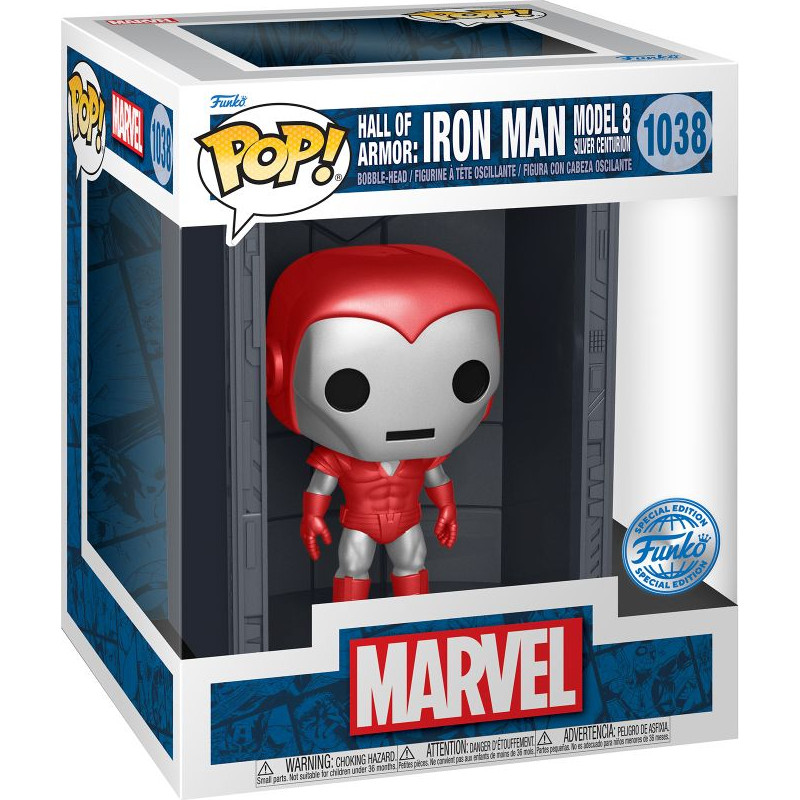 Funko Pop! Deluxe: Marvel Hall of Armor: Iron Man Model 8 Silver Centurion (Mettalic) (PX Previews Exclusive) #1038 Bobble-Head Vinyl Figure