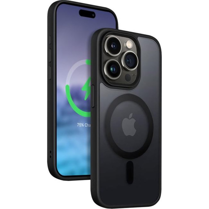 Crong Etui hybrid frost mag cover iphone 15 pro magsafe czarne