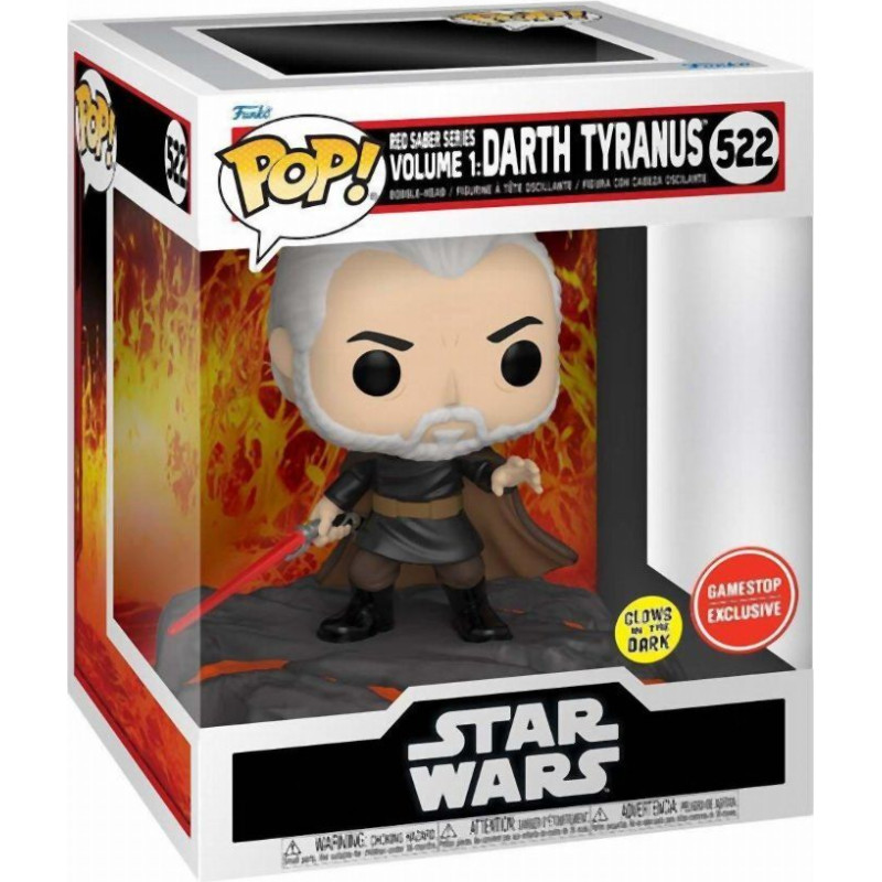 Funko Pop! Deluxe: Disney Star Wars - Red Saber Series Vol.1 - Darth Tyranus (Glows in the Dark) (Gamestop Exclusive) #522 Vinyl Figure