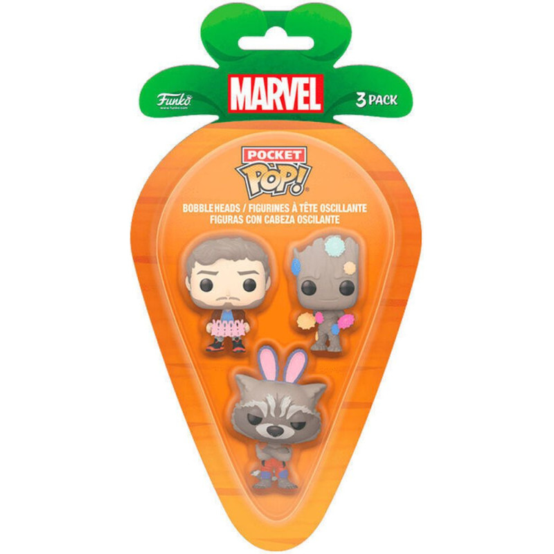 Funko 3-Pack Carrot Pocket Pop!: Guardians of the Galaxy (PDQ) Vinyl Figures