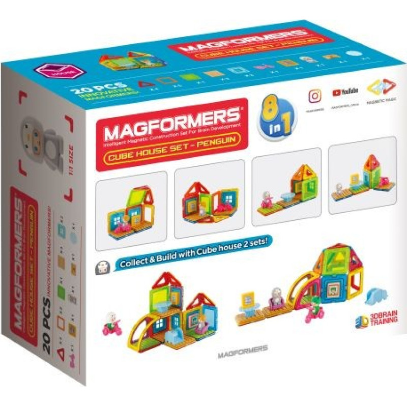 Magformers Klocki magnetyczne cube house pingwin