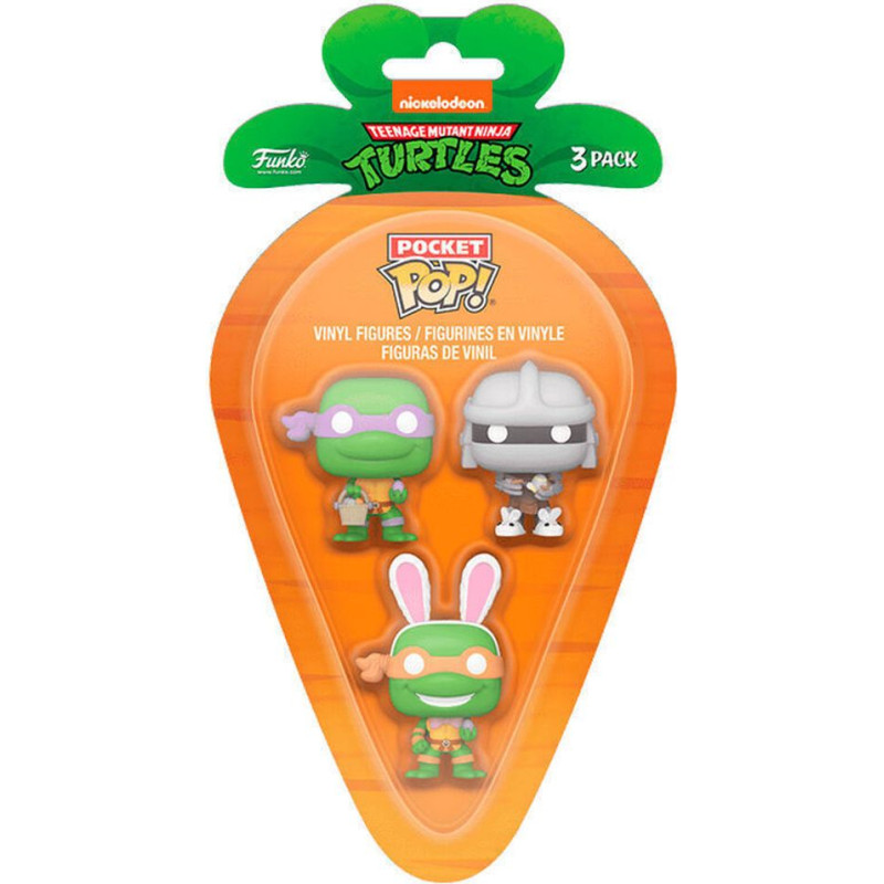 Funko 3-Pack Carrot Pocket Pop!: Teenage Mutant Ninja Turtles - Donatello/Michelangelo/Shredder Vinyl Figures