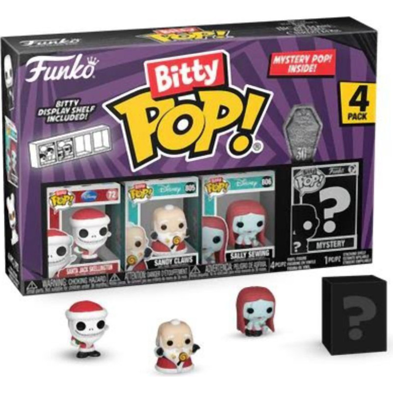 Funko Bitty Pop! 4-Pack: Disney The Nightmare Before Christmas 30th - Santa Jack Skellington Vinyl Figures