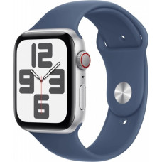 Apple Watch se gps + cellular, koperta 44 mm z aluminium w kolorze srebrnym z paskiem sportowym w kolorze denim - rozmiar s/m