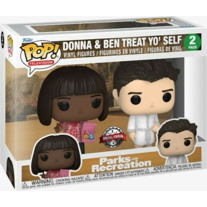 Funko Pop! 2-Pack Television: Parks and Recreation - Donna  Ben Treat Yo Self (Special Edition) Vinyl Figures