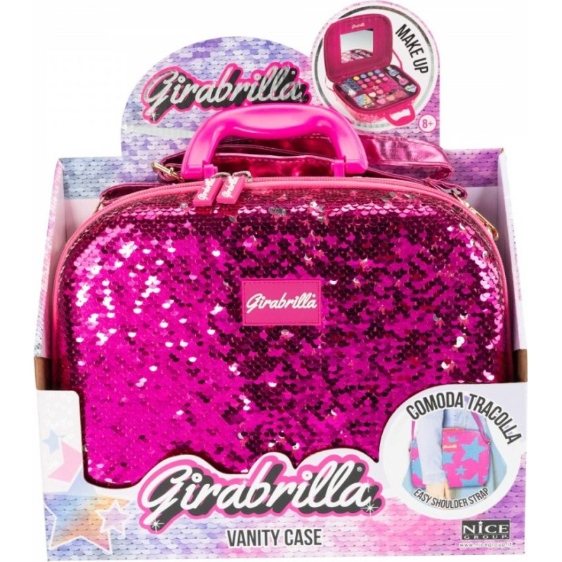 Nice Walizka make up girabrilla różowo-srebrna