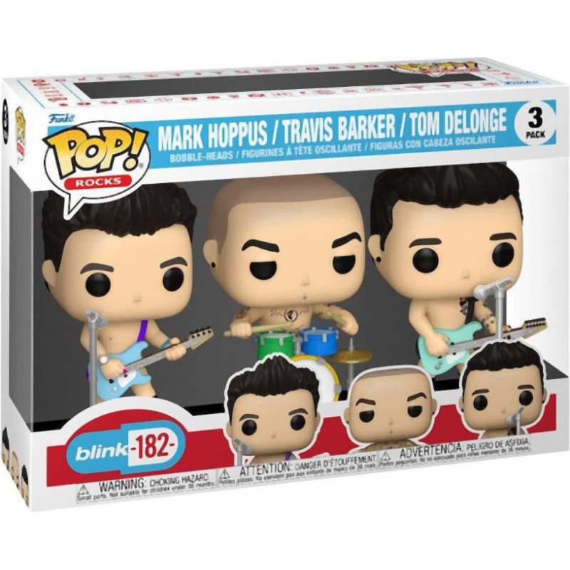 Funko Pop! Albums Deluxe: Blink-182 - Mark Hoppus, Travis Barker, Tom DeLonge (Enema of the State) #36 Vinyl Figures