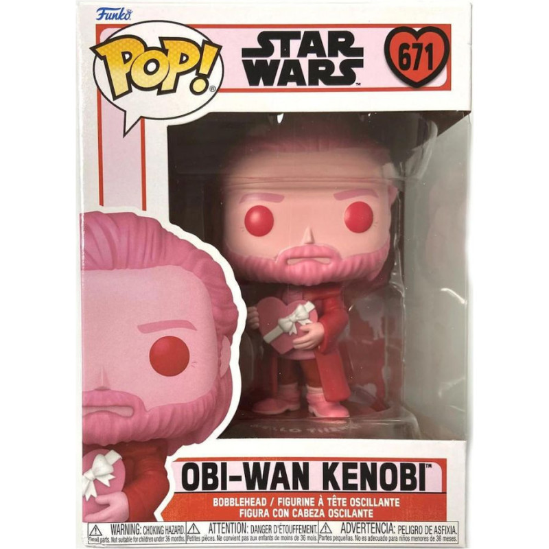 Funko Pop! Disney Star Wars: Valentines S4 - Obi-Wan Kenobi #671 Bobble-Head Vinyl Figure