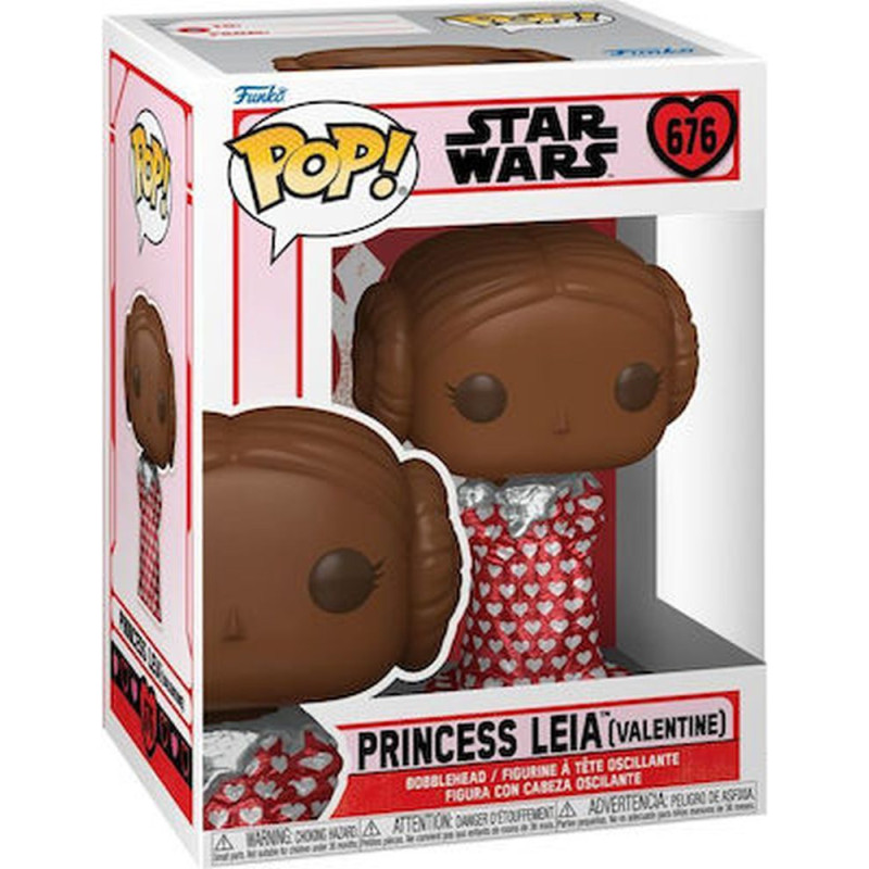 Funko Pop! Disney: Star Wars Valentines Day 2024 - Princess Leia (Valentine Chocolate) #676 Bobble-Head Vinyl Figure