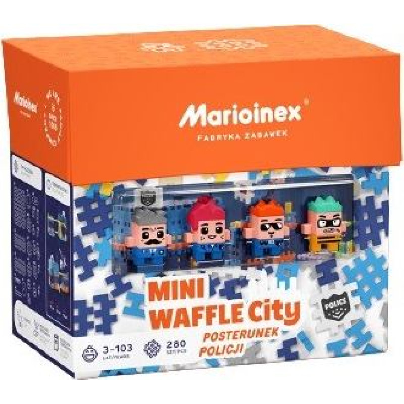 Marioinex Klocki konstrukcyjne waffle mini - posterunek policji