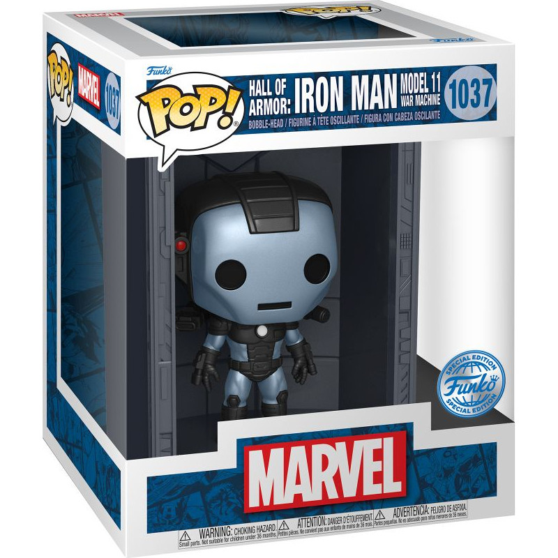 Funko Pop! Deluxe: Marvel Hall of Armor: Iron Man Model 11 War Machine (Mettalic) (PX Previews Exclusive) #1037 Bobble-Head Vinyl Figure