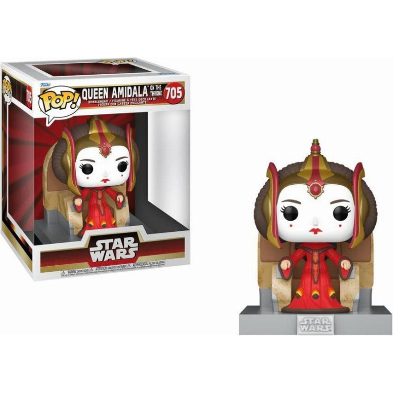 Funko Pop! Deluxe Disney: Star Wars EP1 The Phantom Menace Anniversary - Queen Amidala on the Throne #705 Bobble-Head Vinyl Figure