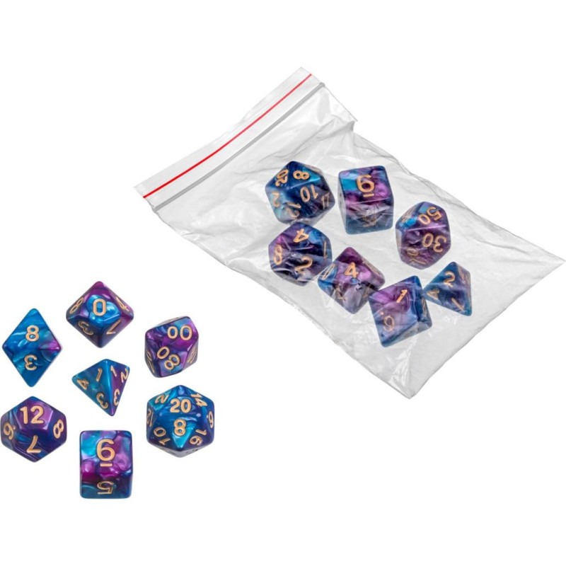 Philos Multi-sided dice, oblivion, purple, 7 different dice 7794 metamie kauliņi