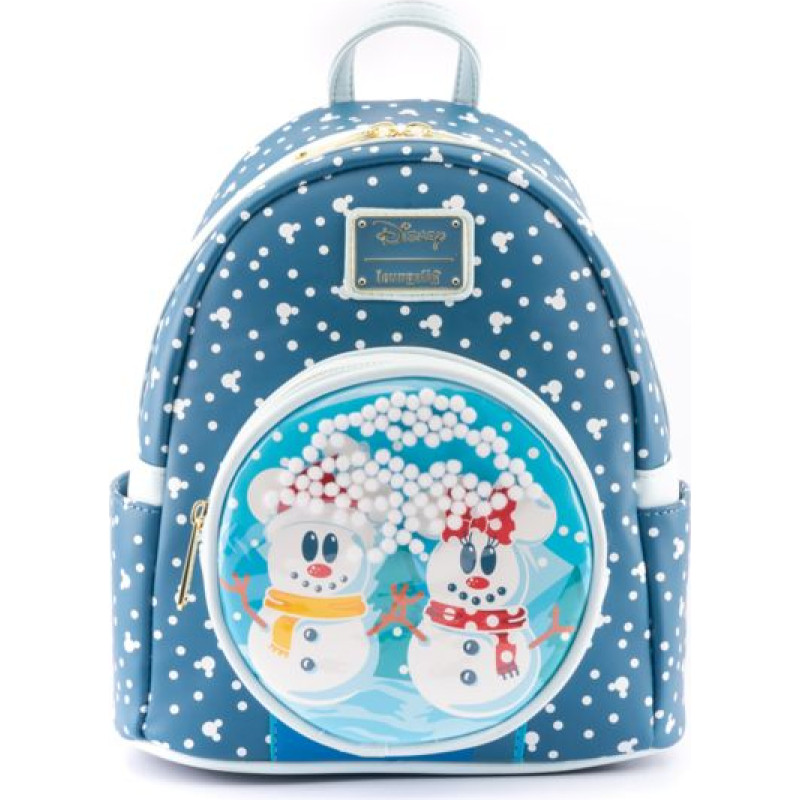 Loungefly Disney Snowman Minnie Mickey Snow Globe Mini Backpack (WDBK1850)