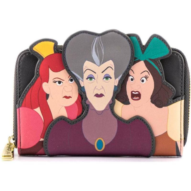 Loungefly Disney Villains Scene Evil Stepmother and Step Sisters Zip Around Wallet (WDWA1854)