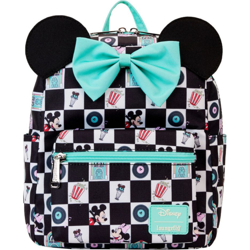 Loungefly Disney: Mickey  Minnie - Date Night Diner Aop Nylon Mini Backpack (WDBK3463)