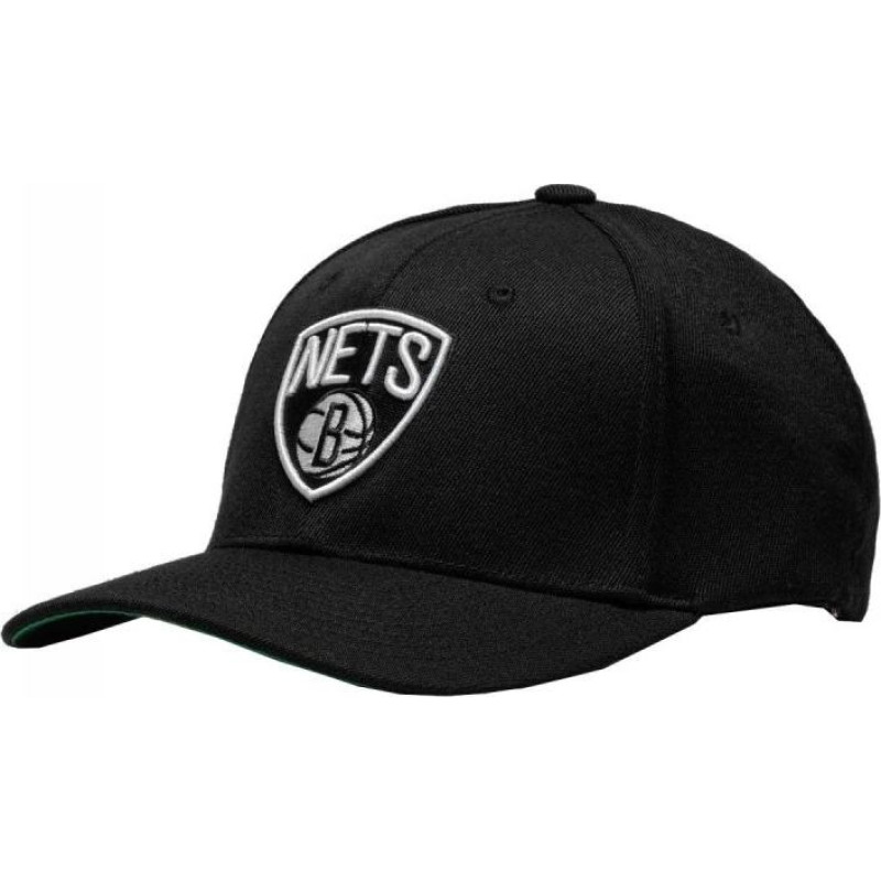 Mitchell & Ness NBA Brooklyn Nets Team Logo High Crown 6 Panel Classic Red Snapback Cap HHSSINTL102-BNEYYPPPBLCK (OSFM)